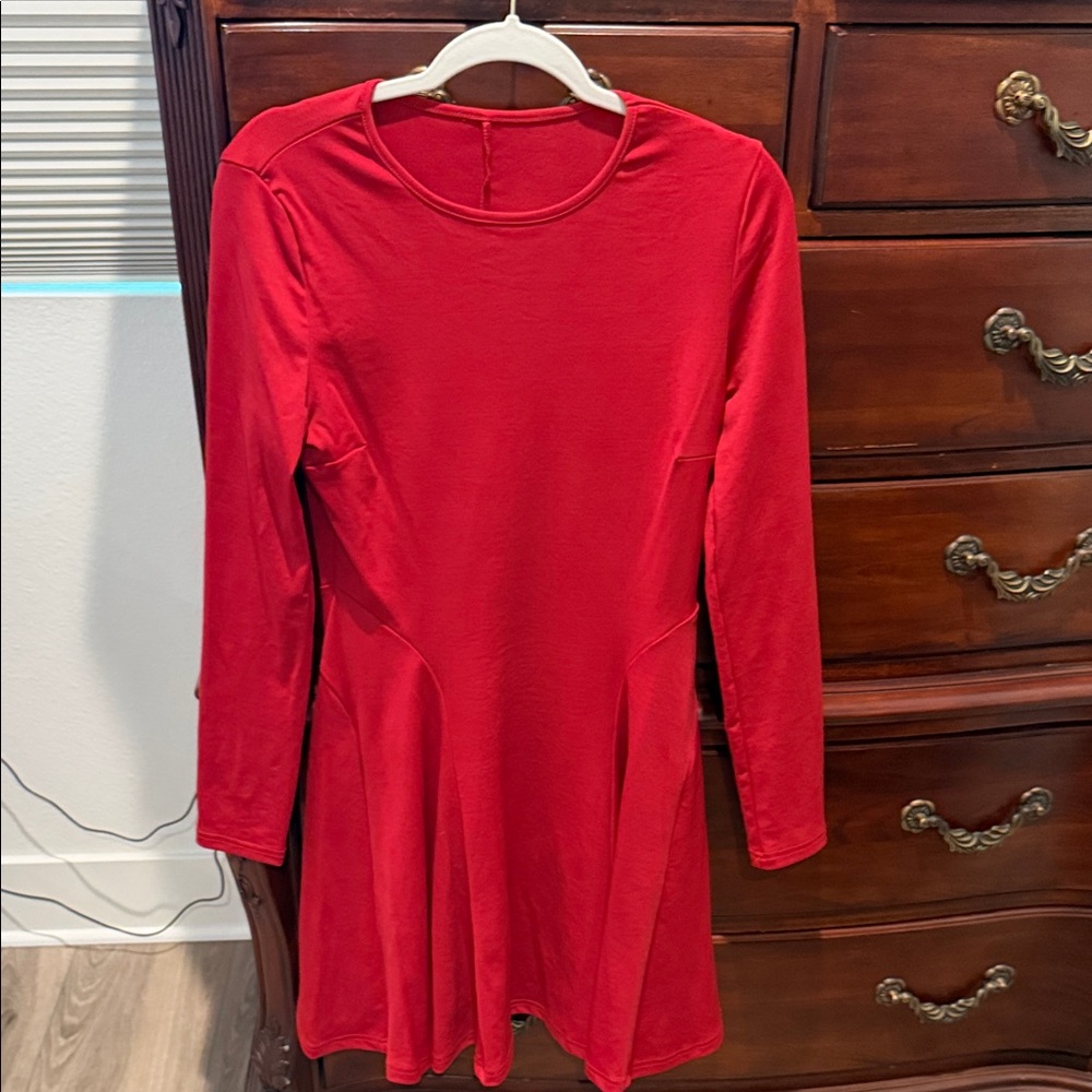 SHEIN Red Long Sleeve Dress